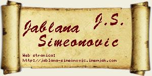 Jablana Simeonović vizit kartica